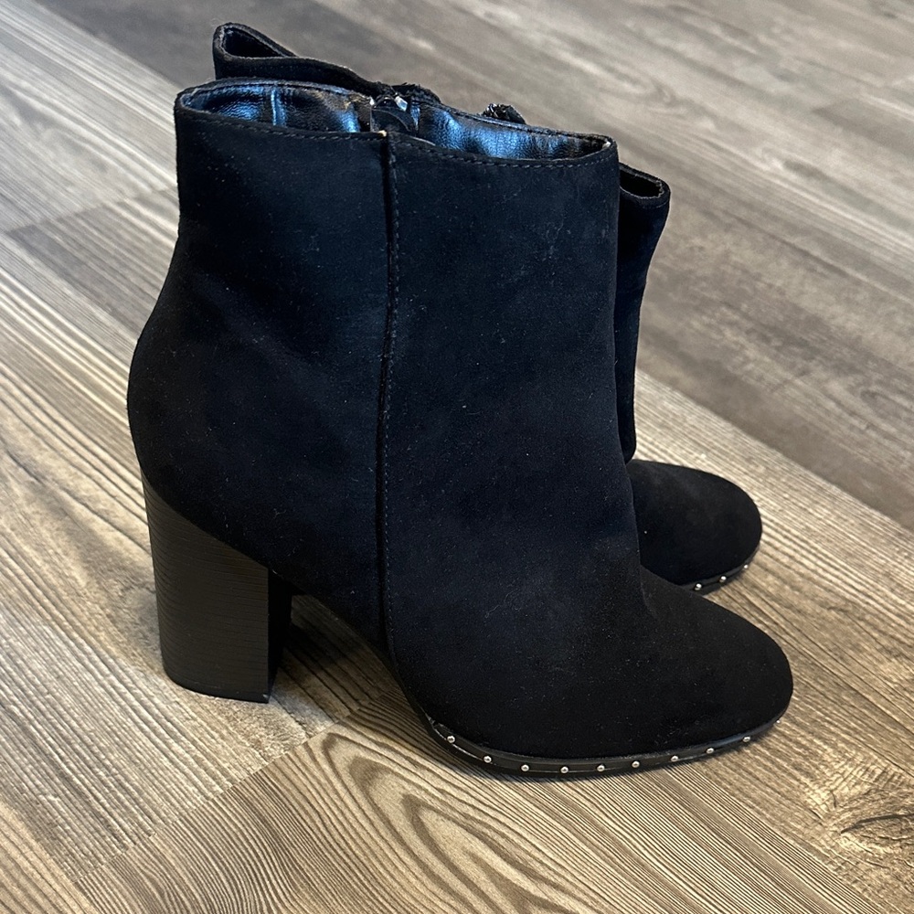 BAMBOO Black Heeled Boots